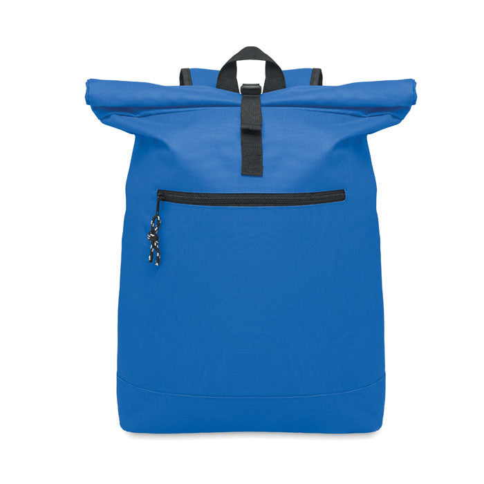 Rolltop laptoprugzak 15 inch, polyester, royal blauw