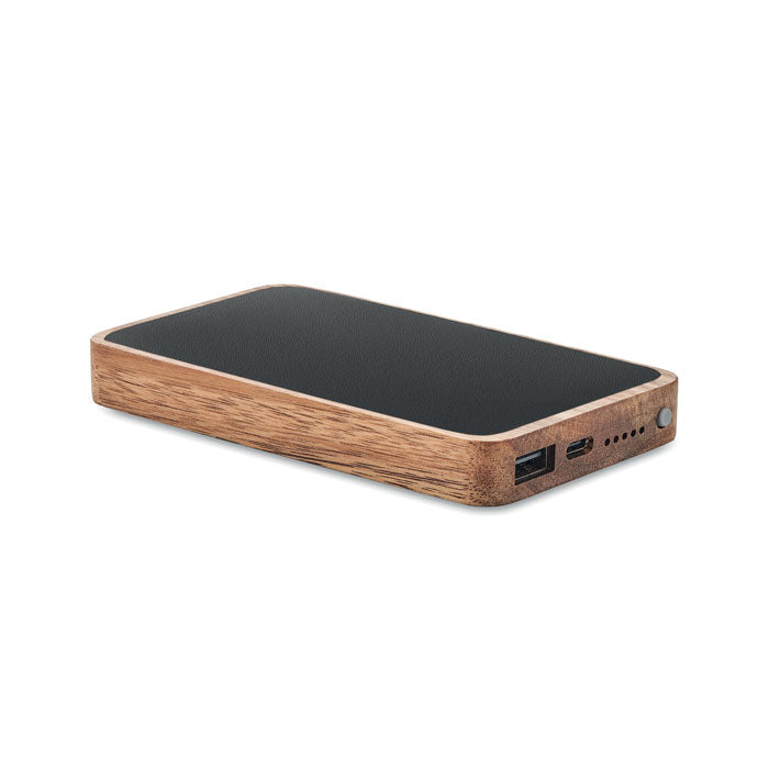 Powerbank 4000 mAh met draadloos opladen, zwart