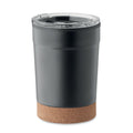Thermosbeker 300 ml met kurken bodem, zwart