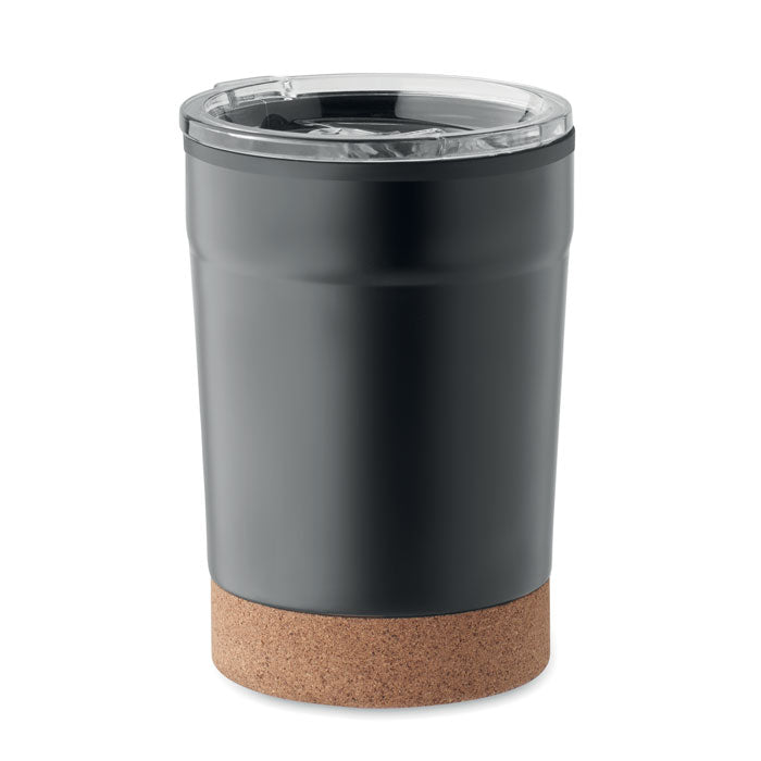 Thermosbeker 300 ml met kurken bodem, zwart