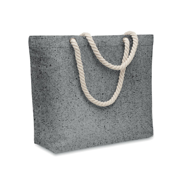 Strandtas van gerecycled katoen, zwart