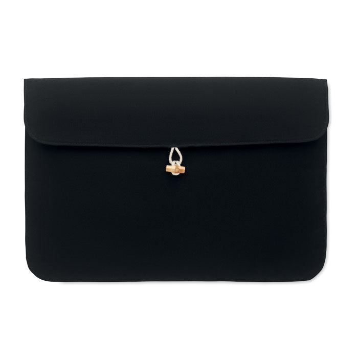 Laptophoes 15 inch, gevoerd katoen, zwart