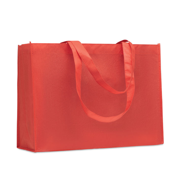 Boodschappentas met zijvouwen, gerecycled polyester, rood