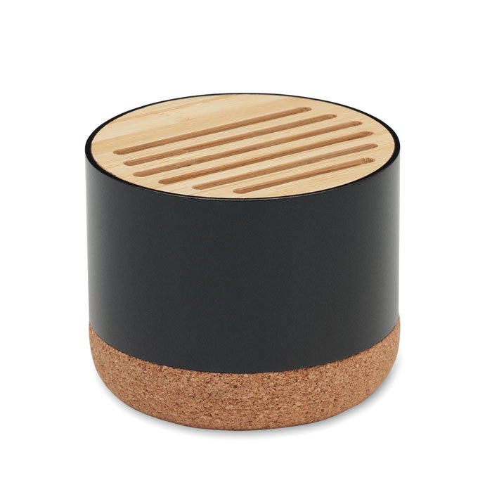 Draadloze speaker met kurken bodem, zwart