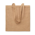 Jute boodschappentas met lange hengsels, beige