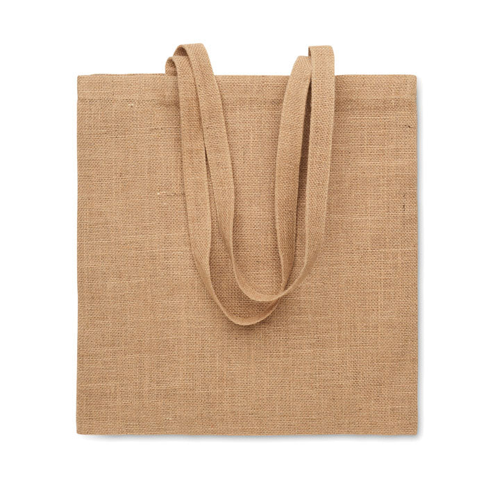Jute boodschappentas met lange hengsels, beige