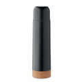 Thermosfles 500 ml met kurken detail, zwart