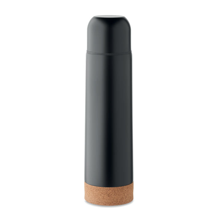 Thermosfles 500 ml met kurken detail, zwart