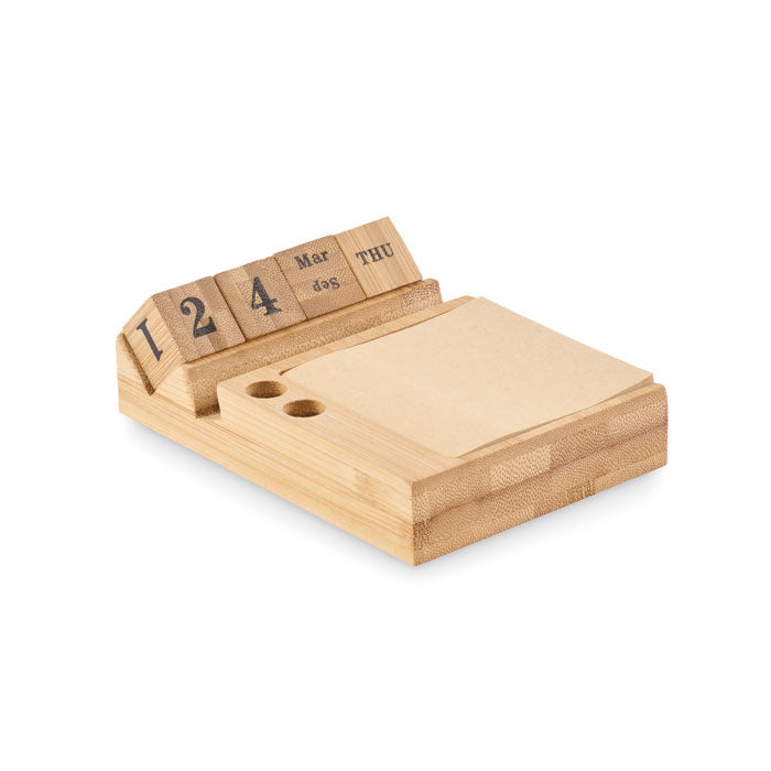 Bamboe bureaukalender met telefoonhouder, hout