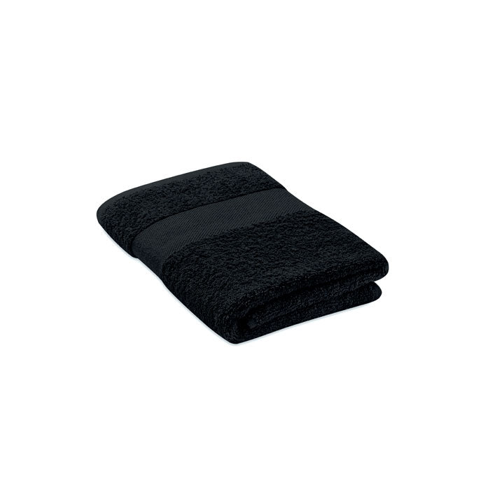 Badstof handdoek, organisch katoen, zwart