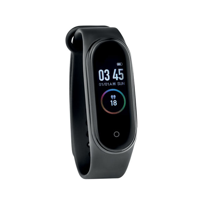 Smartwatch met siliconen band, zwart