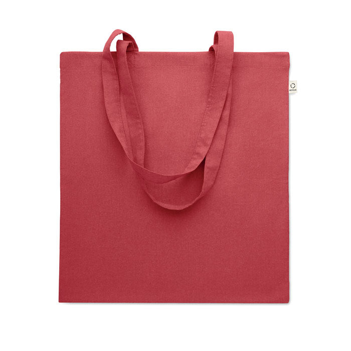Boodschappentas in kleur, gerecycled katoen, rood