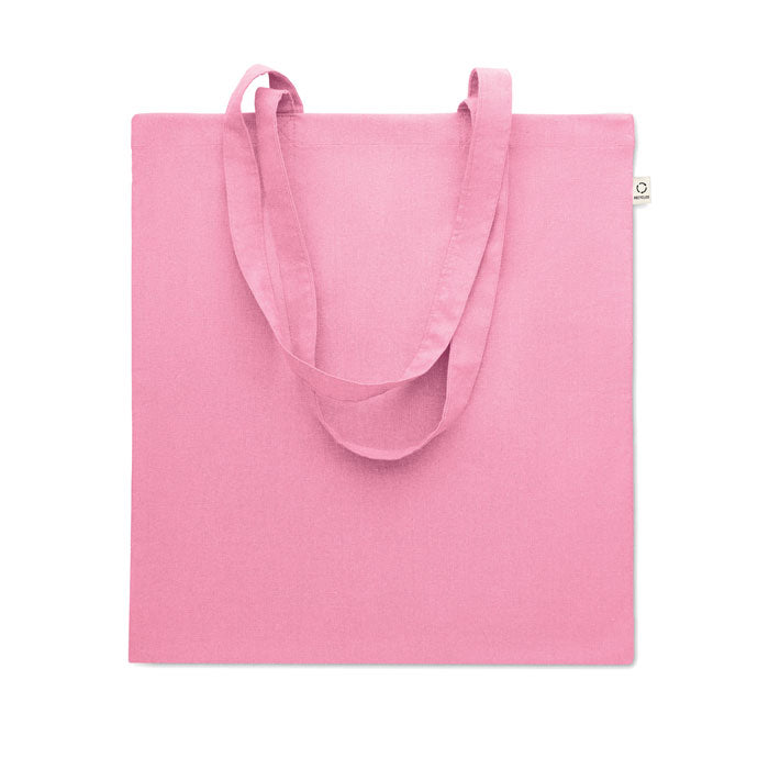 Boodschappentas in kleur, gerecycled katoen, babyrose
