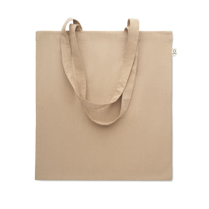 Boodschappentas in kleur, gerecycled katoen, khaki