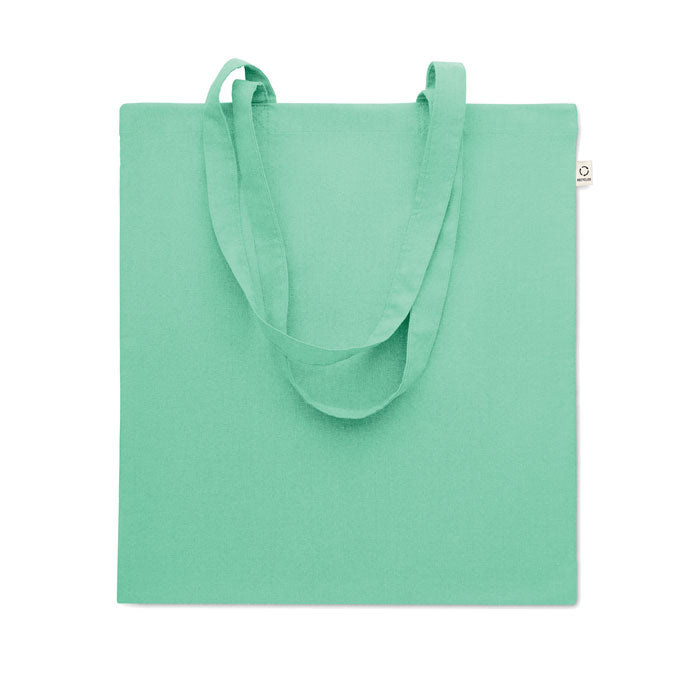 Boodschappentas in kleur, gerecycled katoen, mintgroen