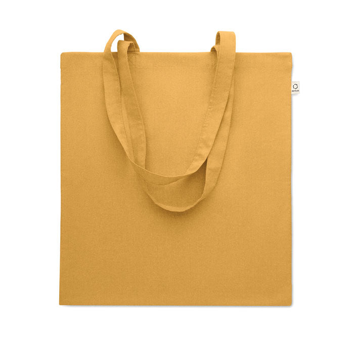 Boodschappentas in kleur, gerecycled katoen, ochre