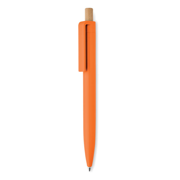 Balpen met bamboe drukknop, oranje