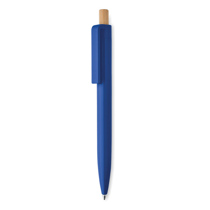 Balpen met bamboe drukknop, royal blauw