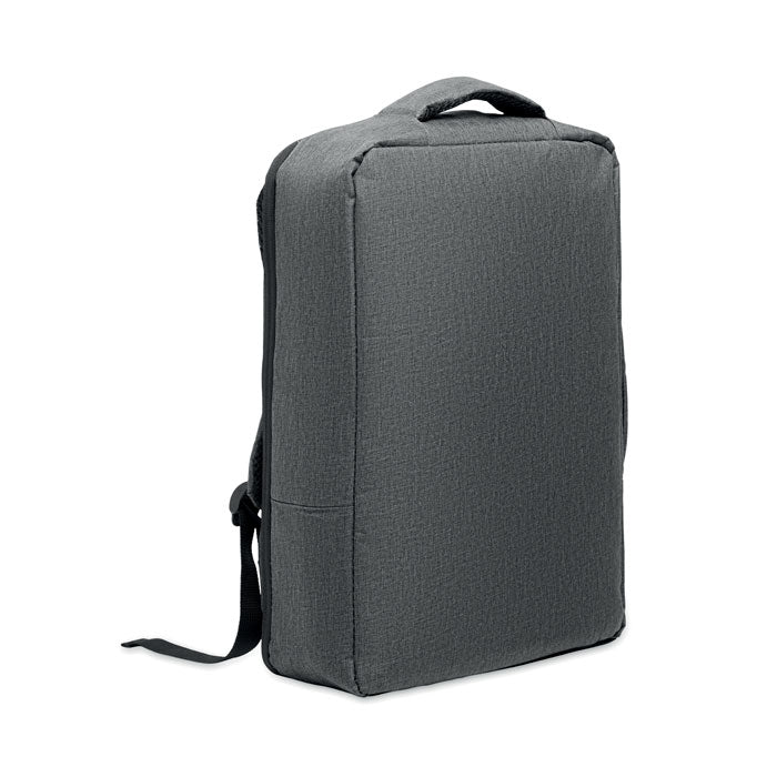 Smalle laptoprugzak 15 inch, gerecycled polyester, steengrijs