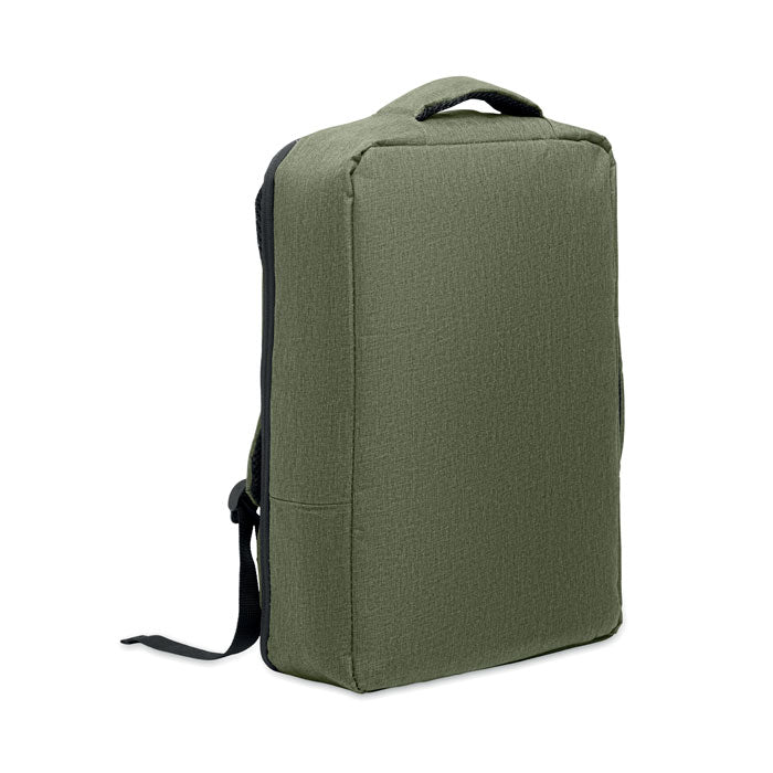 Smalle laptoprugzak 15 inch, gerecycled polyester, legergroen