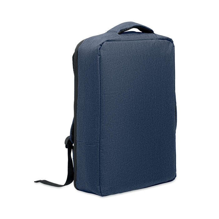 Smalle laptoprugzak 15 inch, gerecycled polyester, marineblauw
