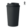 Dubbelwandige beker 350 ml, plantaardig materiaal, zwart