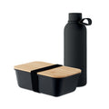 Lunchset met geïsoleerde fles en lunchbox, 2-delig, zwart