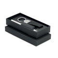 Giftset balpen en sleutelhanger, 2-delig, zwart