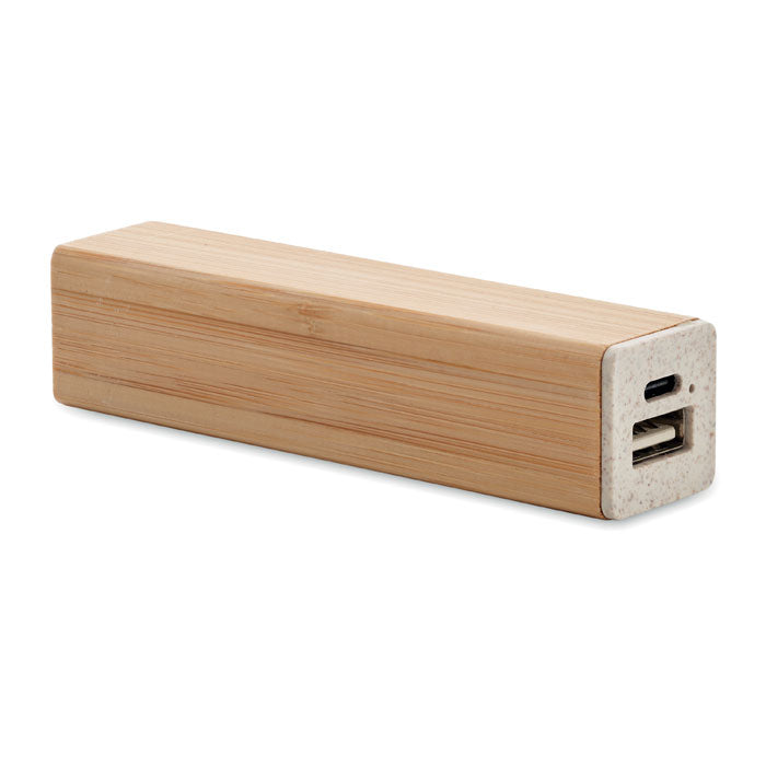 Powerbank 2600 mAh in bamboe behuizing, hout