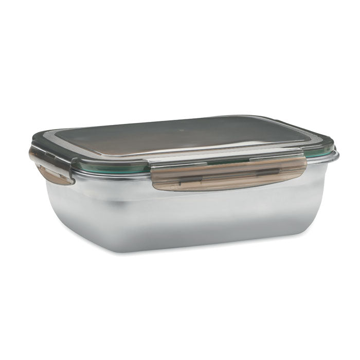 Lunchbox 1500 ml met vakverdeler, transparant grijs