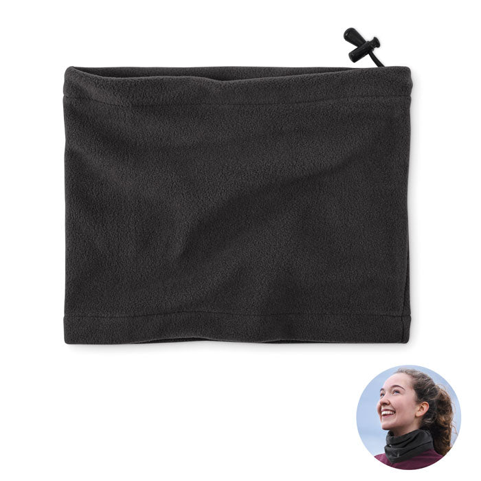 Multifunctionele fleece muts en nekwarmer, zwart
