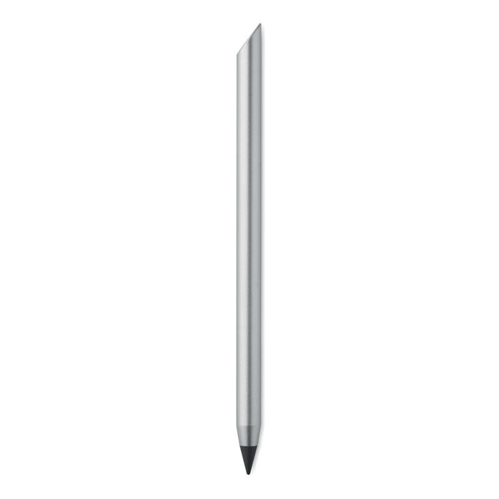 Inktloze pen met grafietpunt van gerecycled aluminium, mat zilver