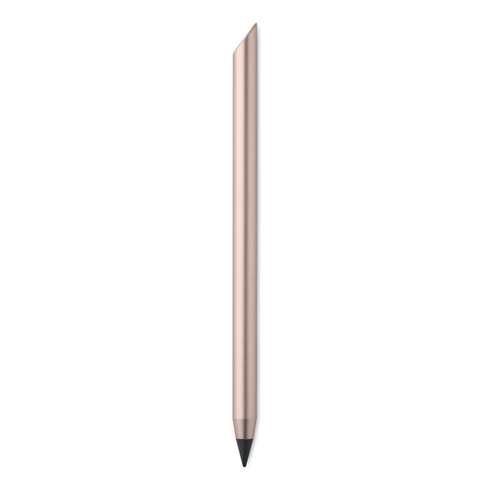 Inktloze pen met grafietpunt van gerecycled aluminium, beige/rood