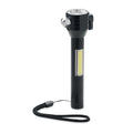 3-in-1 zaklamp met noodhamer en gordelsnijder, zwart
