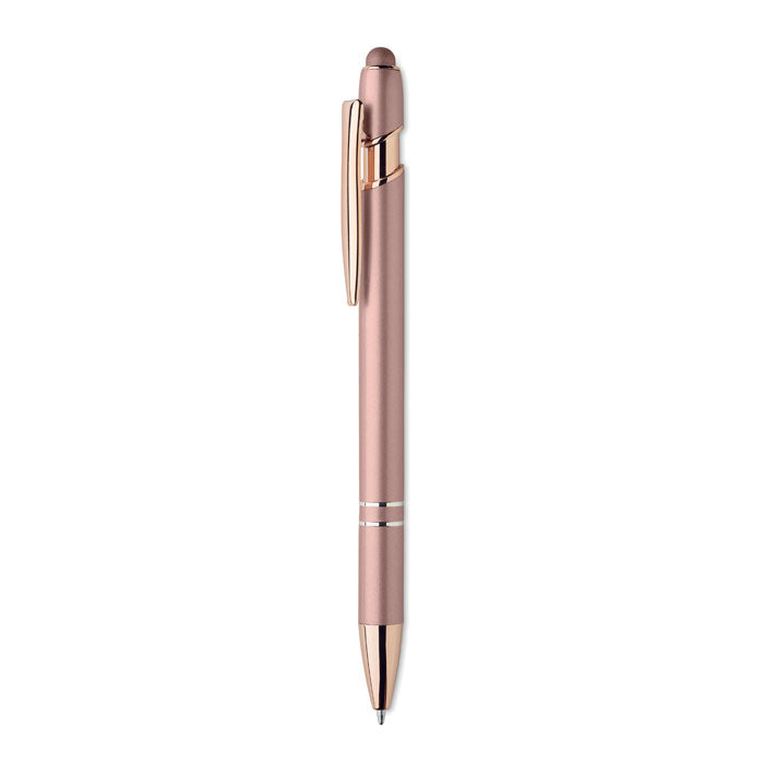 Stylus balpen met roségouden details, beige/rood