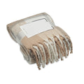 Ruitjesdeken met kwastjes, beige