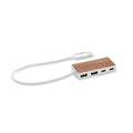 USB-hub met 4 poorten en walnoothouten top, hout