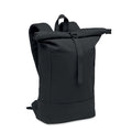 Rolltop laptoprugzak 15 inch met rits, zwart