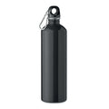 Fles 750 ml met karabijnhaak, enkelwandig, zwart