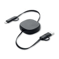 Intrekbare oplaadkabel 60W, zwart