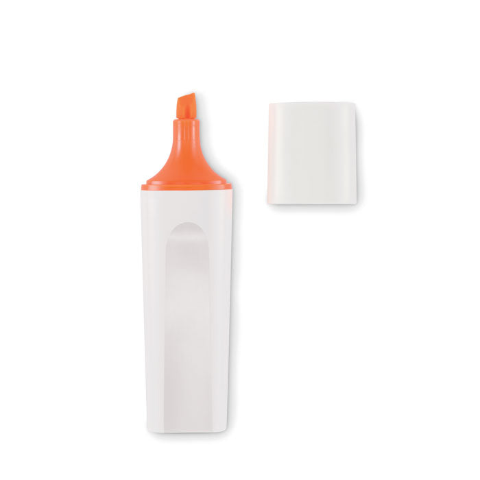 Markeerstift met witte behuizing, neon oranje