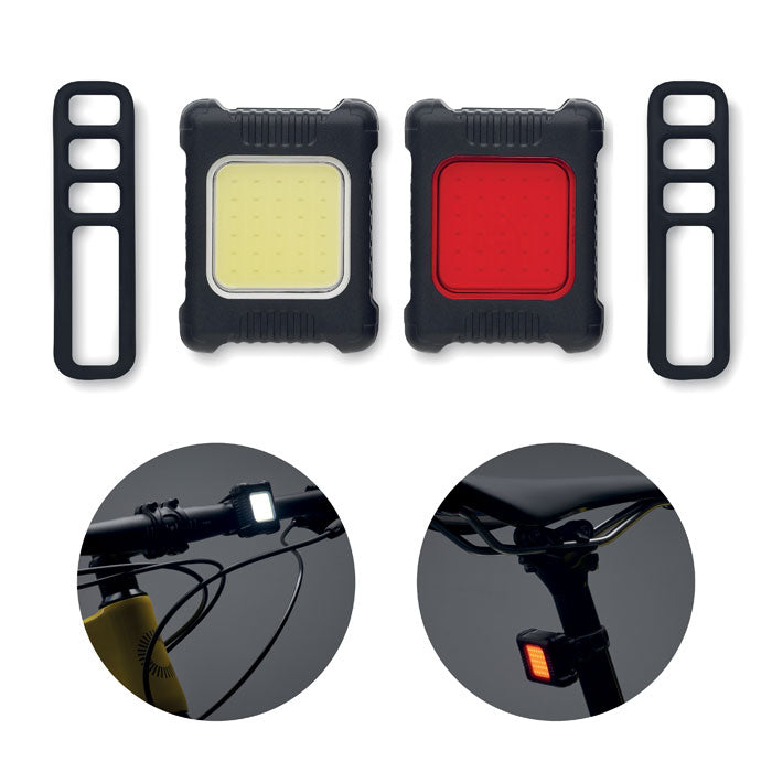 Set van 2 oplaadbare fietslampjes, zwart