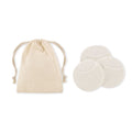 Set van 3 herbruikbare gezichtsreinigingspads, beige
