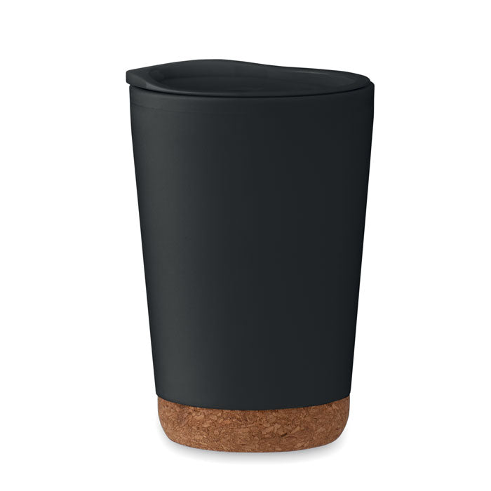 Beker 300 ml met kurken basis, zwart