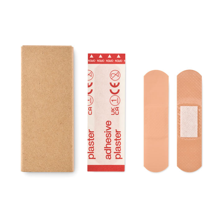 Set van 15 pleisters in doosje van gerecycled papier, beige