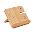 3-in-1 opvouwbaar oplaadstation met telefoonstandaard, hout