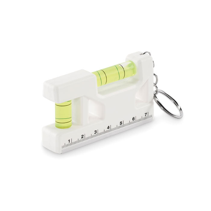 Magnetische waterpas met sleutelring, wit