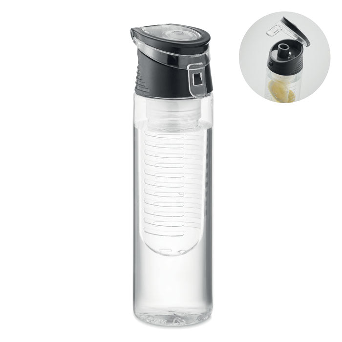 Waterfles 500 ml met fruitinfuser, zwart