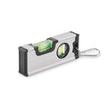 Mini magnetische waterpas met karabijnhaak, zilver