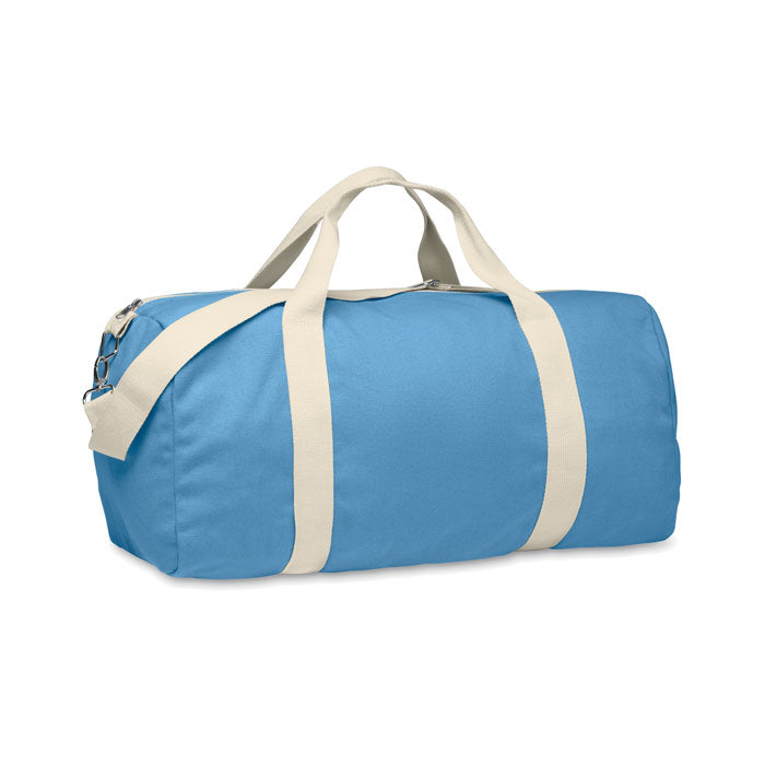 Reis- en sporttas van gerecyclede stoffen, turquoise